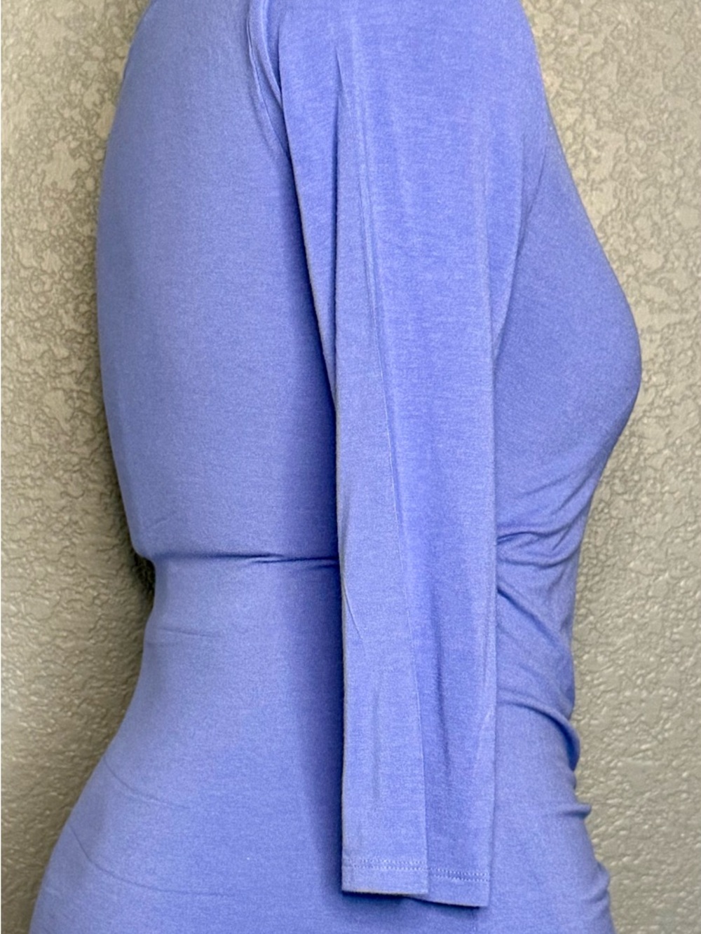 Lauren Ralph Lauren Wrap Top M Lavender Ruched V Neck 3/4 Sleeve - Picture 6 of 11